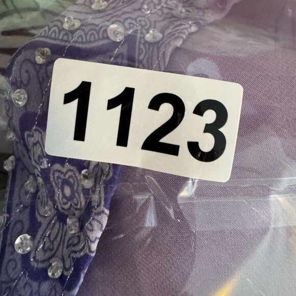 NYC Tunic Top Woman 3X Purple Paisley‎ Embellished Fairy Asymmetrical Sleeve Y2K - Picture 6 of 6